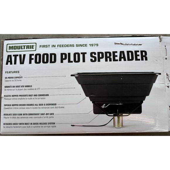 READ! Moultrie ATV Food Plot Spreader with ATV Rack Mounting Brackets - Picture 5 of 6
